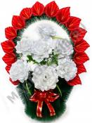 Корзина "Верона" с атласными розами выс.60/70см ш.50см