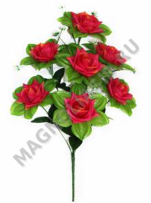 Букет роз на листе каскадных 7 групп  53 см
