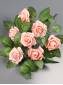 Букет  розы латексной малой 7 групп 32 см.(бел крем перс роз фукс св-сир крас оранж)