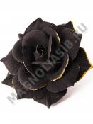 /Роза бархатная черная с золотом 5 сл., 15,5 см(К) 