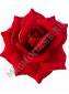 Роза темно-красная с золотом бархат 5сл 15.5см/К