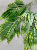 Ветка манго 3 ветки с желтыми прожилками эконом 70см