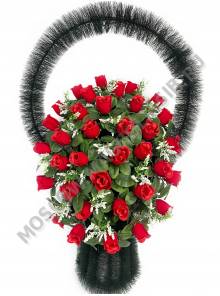 Корзина Ред Флейм с бархатными бутонами выс.100/110см ш.65см