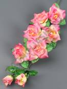 Ветка розы  8 цветочков 52см (крас бел роз сирен син лимон)