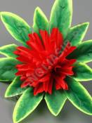 Хризантема 8см атлас на листе 4 сл 17см (бел крас роз желт сир) 