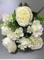 Букет пионовидных роз с гортензией 9гр 44см (бел кр гол борд сир роз)